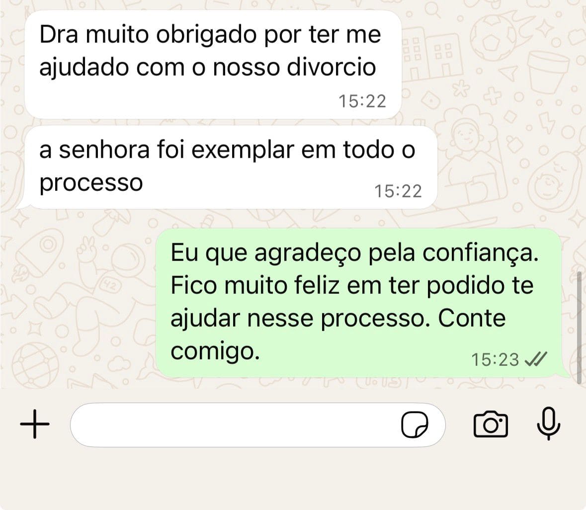 Depoimento de cliente sobre o caso